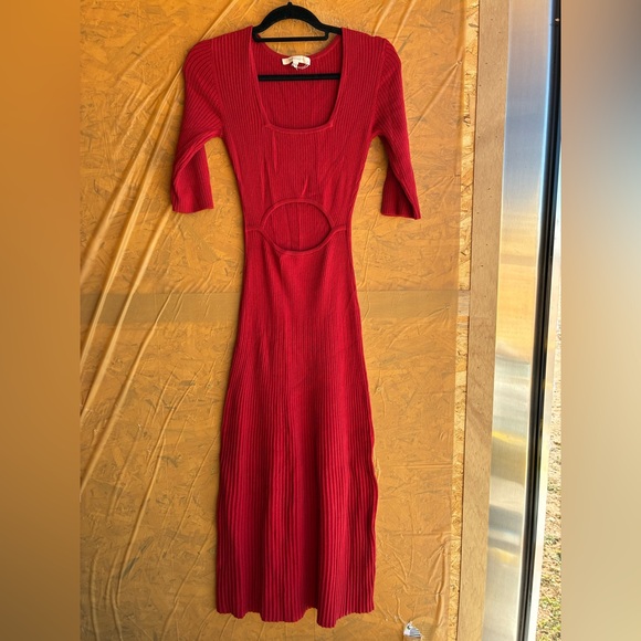 NWOT Favorite Daughter ‘The Crush Cutout Dress’ In Cherry Red Size Medium - Picture 8 of 14